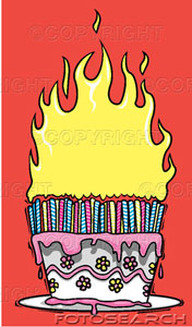 cake on fire
